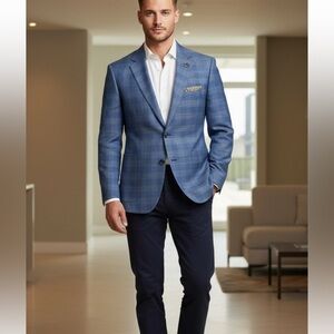 Original Penguin Blue Checked Jacket